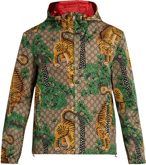 gucci denim tiger jacket|Gucci tiger rain jacket.